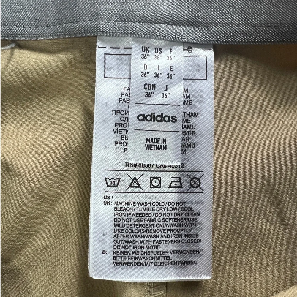 Adidas Mens Golf Shorts Size 36 Brown Khaki Stretch Primegreen Performance